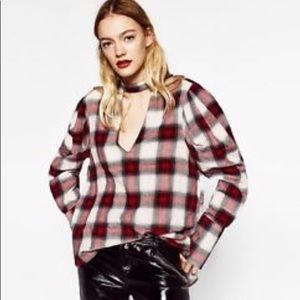 Zara plaid choker top